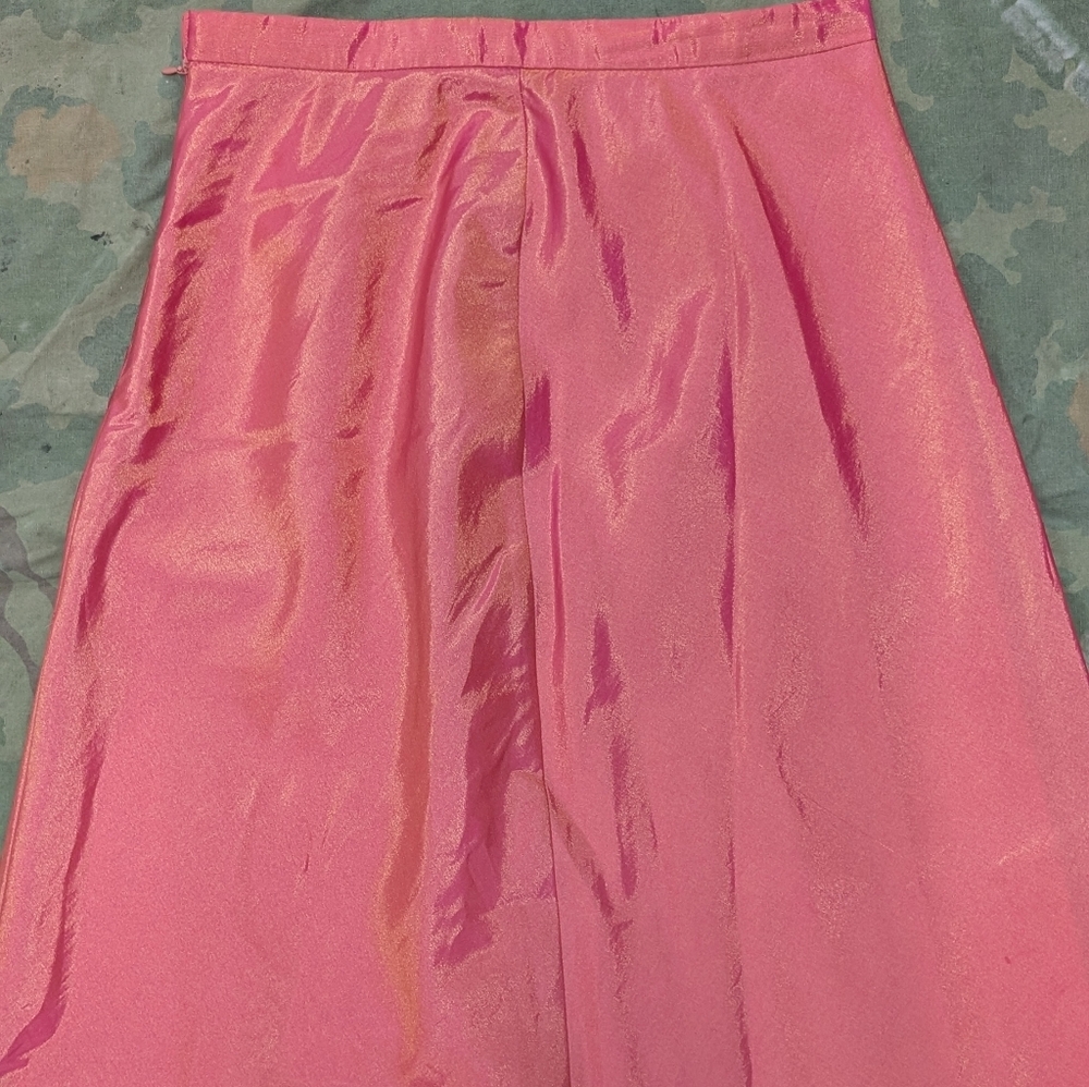 VTG Michaelangelo Iridescent Peaches & Cream Summer Sunset Maxi Skirt Sz 4 - Picture 4 of 10
